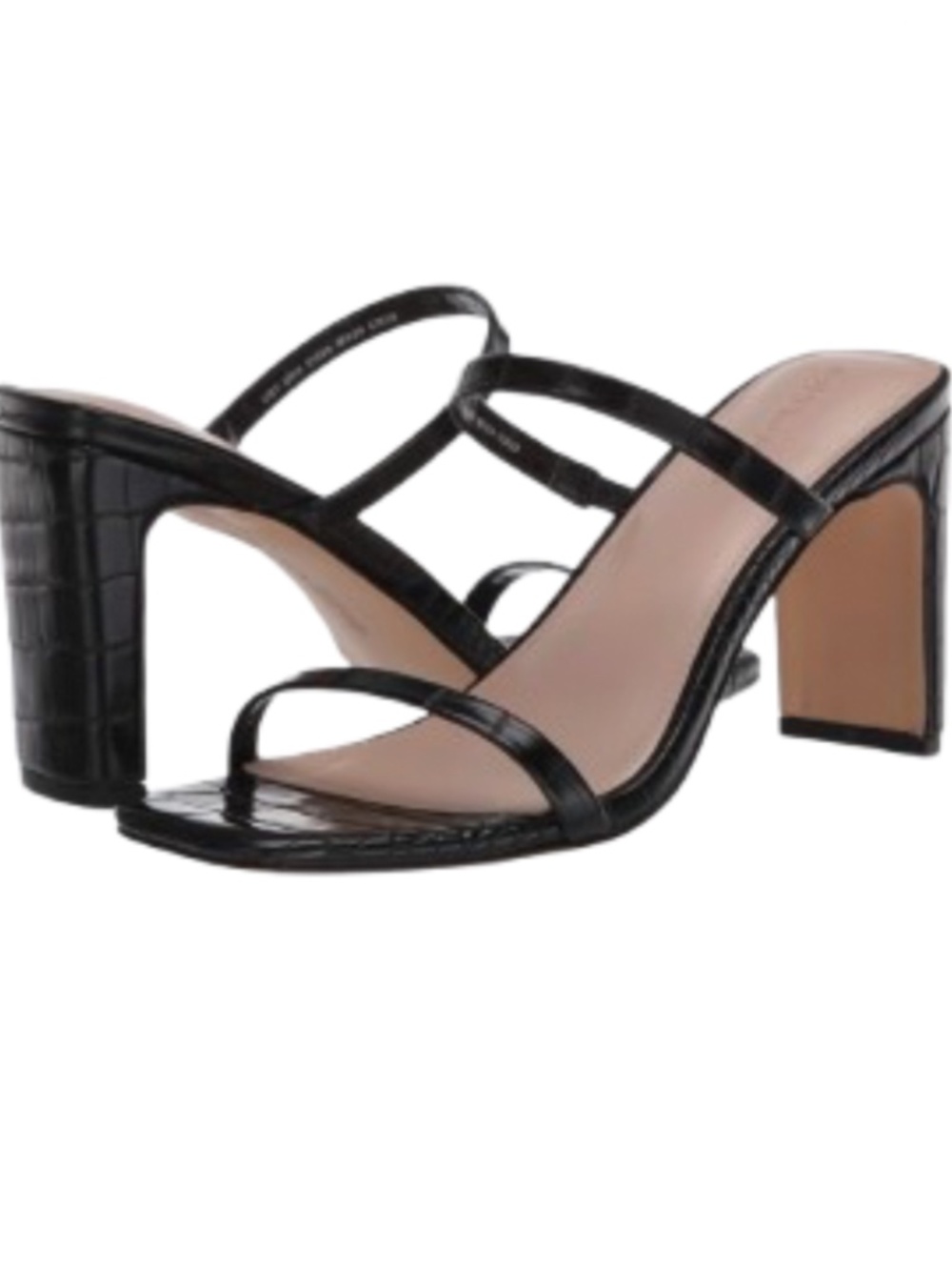 NWT The Drop Women’s Black Avery Square Toe Two Strap High Heels Size 9.5